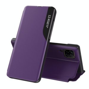 For Samsung Galaxy A12 Attraction Flip Holder Leather Phone Case(Purple) (OEM)