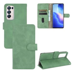 For OPPO Find X3 Neo Solid Color Skin Feel Magnetic Buckle Horizontal Flip Calf Texture PU Leather Case with Holder & Card Slots & Wallet(Green) (OEM)