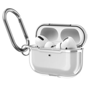 DDEHY668 Electroplated Transparent Silicone + PC Protective Cover For AirPods Pro(Transparent + Silver) (OEM)