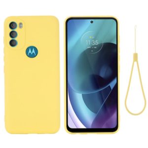 For Motorola Moto G71 5G Pure Color Liquid Silicone Shockproof Full Coverage Phone Case(Yellow) (OEM)