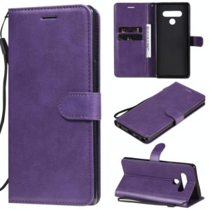 For Motorola Moto E6s (2020) Solid Color Horizontal Flip Protective Leather Case with Holder & Card Slots & Wallet & Photo Frame & Lanyard(Purple) (OEM)