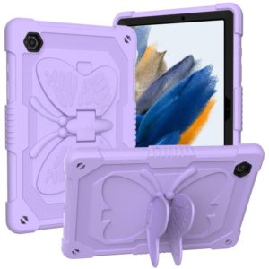 For Samsung Galaxy Tab A8 10.5 2021 Beige PC + Silicone Holder Tablet Case(Raro Purple) (OEM)