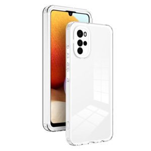 For Motorola Moto G22 3 in 1 Clear TPU Color PC Frame Phone Case(White) (OEM)