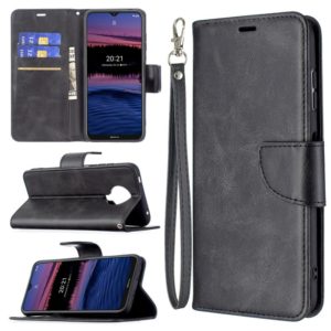 For Nokia G20 / G10 Retro Lambskin Texture Pure Color Horizontal Flip PU Leather Case with Holder & Card Slots & Wallet & Lanyard(Black) (OEM)