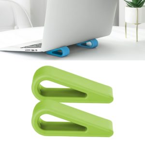 2 PCS Simple Notebook Computer Bracket Adjustable Height Increase Heat Dissipation Base Pad Holder (Green) (OEM)