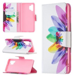 For Samsung Galaxy A32 4G Colored Drawing Pattern Horizontal Flip Leather Case with Holder & Card Slots & Wallet(Sun Flower) (OEM)