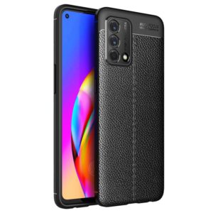 For OPPO F19 Litchi Texture TPU Shockproof Case(Black) (OEM)