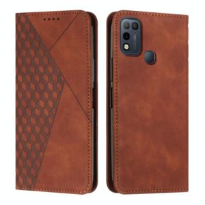 For Infinix Hot 11 Play/10 Play/Smart 5 2021 Diamond Splicing Skin Feel Magnetic Leather Phone Case(Brown) (OEM)
