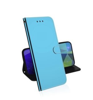 For OnePlus 9 Pro Lmitated Mirror Surface Horizontal Flip Leather Case with Holder & Card Slots & Wallet & Lanyard(Blue) (OEM)