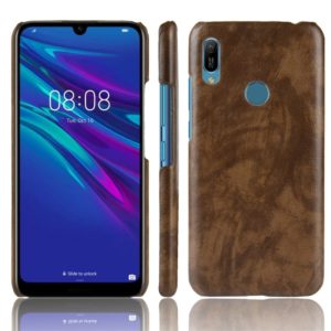 Shockproof Litchi Texture PC + PU Protective Case for Huawei Y6 (2019) (Brown) (OEM)