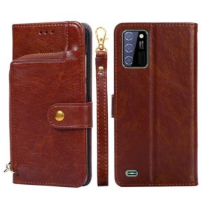 For OUKITEL C25 Zipper Bag Leather Phone Case(Brown) (OEM)