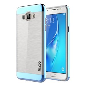 SLiCOO for Galaxy J7 (2016) / J710 Concise Fashion Separable Brushed Texture TPU + Electroplating PC Combination Case(Blue) (SLiCOO) (OEM)