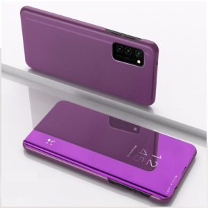 For Huawei P40 Plated Mirror Horizontal Flip Leather Case with Holder(Purple) (OEM)
