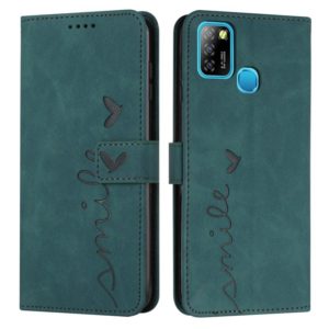 For Infinix Smart 5 / Hot 10 Lite Skin Feel Heart Pattern Leather Phone Case(Green) (OEM)