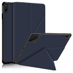 For Huawei MatePad 11 2021 Multi-folding Horizontal Flip PU Leather Shockproof Case with Holder & Sleep / Wake-up Function(Dark Blue) (OEM)