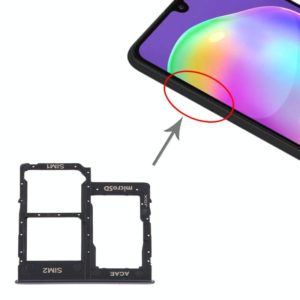 For Samsung Galaxy A315 / A31 SIM Card Tray + SIM Card Tray + Micro SD Card Tray (Black) (OEM)