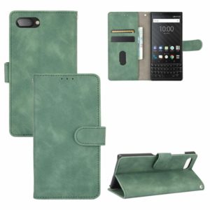 For BlackBerry KEY2 Solid Color Skin Feel Magnetic Buckle Horizontal Flip Calf Texture PU Leather Case with Holder & Card Slots & Wallet(Green) (OEM)
