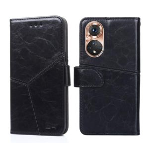 For Honor 50 Geometric Stitching Horizontal Flip Leather Phone Case(Black) (OEM)