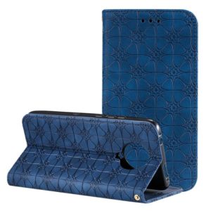 For Xiaomi Redmi K30 Pro Lucky Flowers Embossing Pattern Magnetic Horizontal Flip Leather Case with Holder & Card Slots(Dark Blue) (OEM)