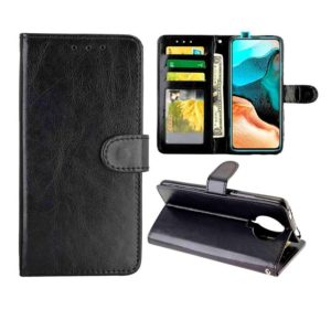 For Xiaomi Redmi K30 Pro Crazy Horse Texture Leather Horizontal Flip Protective Case with Holder & Card Slots & Wallet & Photo Frame(Black) (OEM)