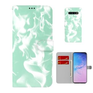For Samsung Galaxy S10 Cloud Fog Pattern Horizontal Flip Leather Case with Holder & Card Slot & Wallet(Mint Green) (OEM)