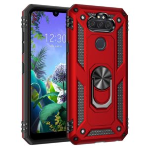 For LG Aristo 5 Shockproof TPU + PC Protective Case with 360 Degree Rotating Holder(Red) (OEM)