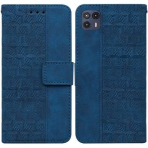 For Motorola Moto G50 5G Geometric Embossed Leather Phone Case(Blue) (OEM)