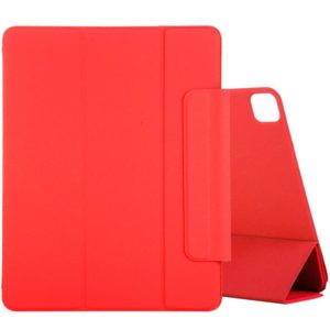 For iPad Pro 11 2022 / 2021 / iPad Pro 11 inch 2020 / Pro 11 2018 / Air 2020 10.9 Horizontal Flip Ultra-thin Double-sided Clip Active Buckle Magnetic PU Leather Tablet Case With Three-folding Holder & Sleep / Wake-up Function(Red) (OEM)