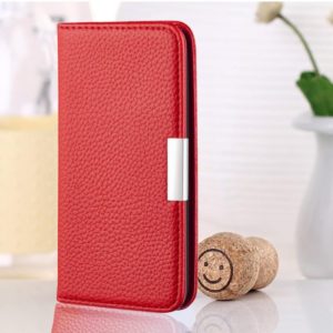 For Huawei P20 Lite Litchi Texture Horizontal Flip Leather Case with Holder & Card Slots(Red) (OEM)