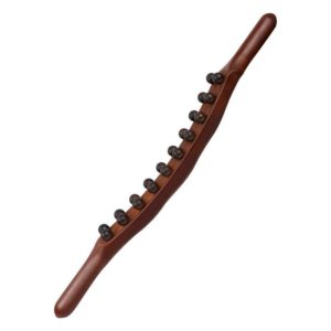 Carbonized Double Row 20-bead Massage Rolling Stick Meridian Dredging Stick (OEM)