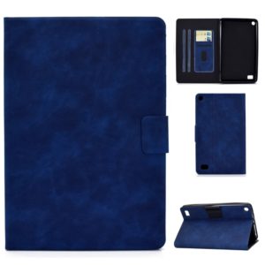 For Kindle Fire 7 2015 / 2017 / 2019 Cowhide Texture Horizontal Flip Leather Case with Holder & Card Slots & Sleep / Wake-up Function(Blue) (OEM)