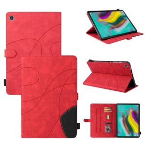 For Samsung Galaxy Tab S5e T720 Dual-color Splicing Horizontal Flip PU Leather Case with Holder & Card Slots & Sleep / Wake-up Function(Red) (OEM)