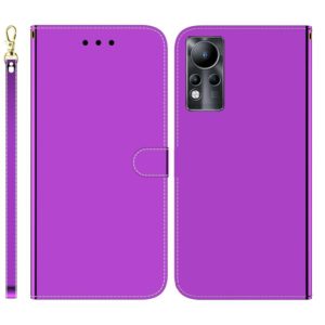 For Infinix Note 11 Imitated Mirror Surface Horizontal Flip Leather Phone Case(Purple) (OEM)