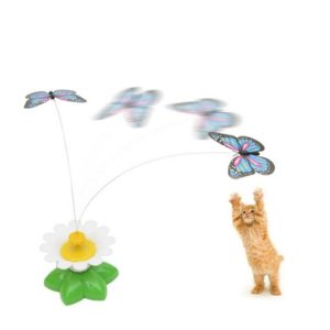 Electric Butterfly Flying Around The Flower Pet Cat Toy (OEM)