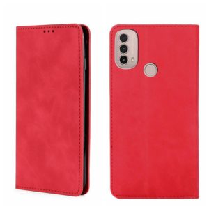 For Motorola Moto E40 Skin Feel Magnetic Horizontal Flip Leather Phone Case(Red) (OEM)