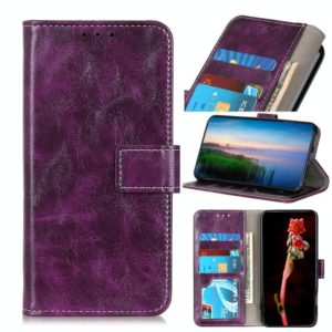 For Huawei P smart 2021 Retro Crazy Horse Texture Horizontal Flip Leather Case with Holder & Card Slots & Photo Frame & Wallet(Purple) (OEM)