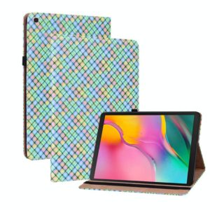 For Samsung Galaxy Tab A 10.1 2019 T510 Color Weave Leather Tablet Case with Holder(Rainbow) (OEM)