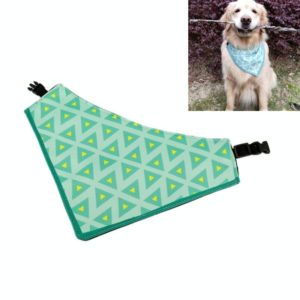 Pastoral Style Green Deometric Triangle Pet Scarf Three-layer Thickened Waterproof Saliva Towel, Size: L (OEM)