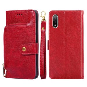 For Sony Xperia Ace II Zipper Bag PU + TPU Horizontal Flip Leather Phone Case(Red) (OEM)