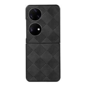 For Huawei P50 Pocket Weave Plaid PU Phone Case(Black) (OEM)