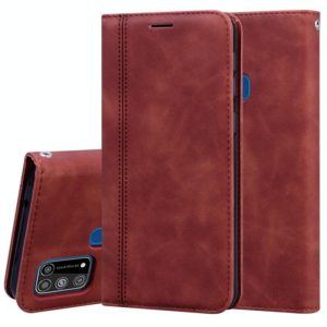 For Samsung Galaxy M31 Frosted Business Magnetic Horizontal Flip PU Leather Case with Holder & Card Slot & Lanyard(Brown) (OEM)