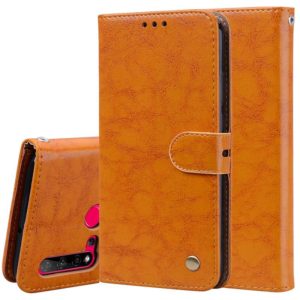 For Huawei P20 Lite (2019) / Nova 5i Business Style Oil Wax Texture Horizontal Flip Leather Case with Holder & Card Slots & Wallet(Orange-Yellow) (OEM)