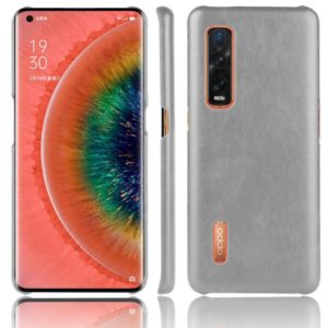 For Oppo Find X2 Pro Shockproof Litchi Texture PC + PU Case(Gray) (OEM)