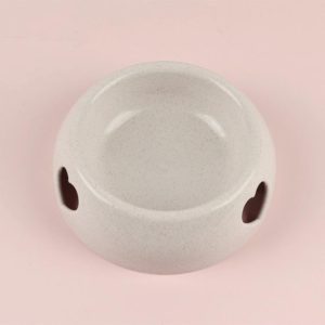 Dog Bowls Plastic Love Single Bowl Pet Bowl Cat Food Bowl Small(Gray) (OEM)