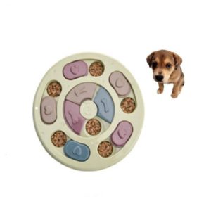 Pet Toy Dog Food Turntable Eating Puzzle Anti-Smashing Dog Bowl Supplies, Style:Round Style(Green) (OEM)