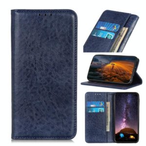 For Google Pixel 5 Magnetic Crazy Horse Texture Horizontal Flip Leather Case with Holder & Card Slots & Wallet(Blue) (OEM)