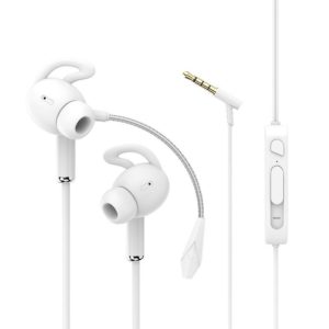 3.5mm Interface Mobile Phone Wire Control Headphones(White) (OEM)