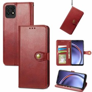 For Huawei Maimang 10 SE Solid Color Leather Buckle Phone Case with Lanyard & Photo Frame & Card Slot & Wallet & Stand Function(Red) (OEM)