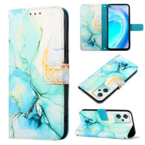 For OnePlus Nord CE 2 Lite 5G Marble Pattern Flip Leather Phone Case(Green LS003) (OEM)