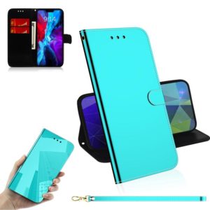 For iPhone 12 / 12 Pro Imitated Mirror Surface Horizontal Flip Leather Case with Holder & Card Slots & Wallet & Lanyard(Mint Green) (OEM)